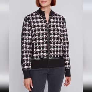 Jac Dale - Star Pattern Zip Cardigan - Size M